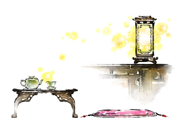 PSD 한국전통 일러스트 캘리그라피 붓터치 전등 방석 사람없음 컵 빛 도자기 사기그릇 찻주전자 번짐 고가구 호롱불 교자상 국내일러스트 전통 그릇 식기 가구 탁자 주전자 조명 한국 파일형식 효과