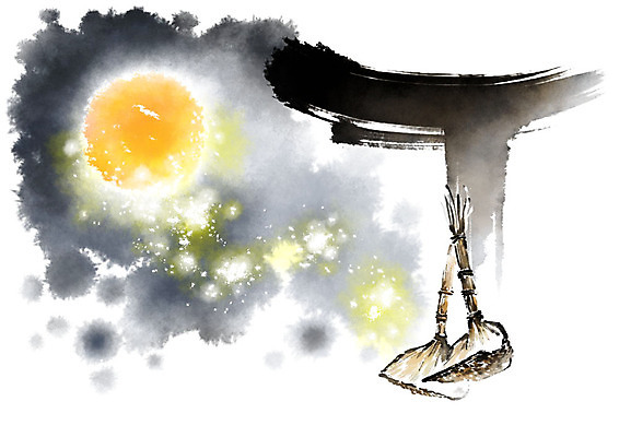 PSD 한국전통 별 일러스트 캘리그라피 붓터치 사람없음 빛 달 야간 번짐 복조리 국내일러스트 자연요소 전통 전통소품 한국 파일형식 효과