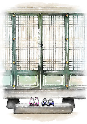 PSD 한국전통 일러스트 캘리그라피 붓터치 사람없음 고무신 번짐 전통문 꽃신 전통문살 국내일러스트 전통 신발 전통소품 한국 문 문살 파일형식 효과