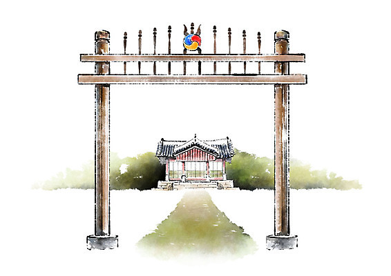 PSD 한국전통 일러스트 캘리그라피 붓터치 사람없음 문 궁전 사찰 태극 번짐 국내일러스트 전통 문양 고건축 종교건축 한국 파일형식 효과