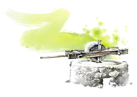 PSD 한국전통 일러스트 캘리그라피 붓터치 사람없음 도구 번짐 맷돌 국내일러스트 전통 한국 파일형식 효과