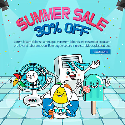 PSD 템플릿 캐릭터 ZIP 생활용품 웹템플릿 팝업 이벤트팝업 웹팝업 이벤트 사람없음 여름 세일 선풍기 비치볼 에어컨 바람개비 튜브 막대아이스크림 사물캐릭터 빅팝업 이미지템플릿 계절 공 아이스크림 바캉스용품 가전제품 오브젝트 파일형식