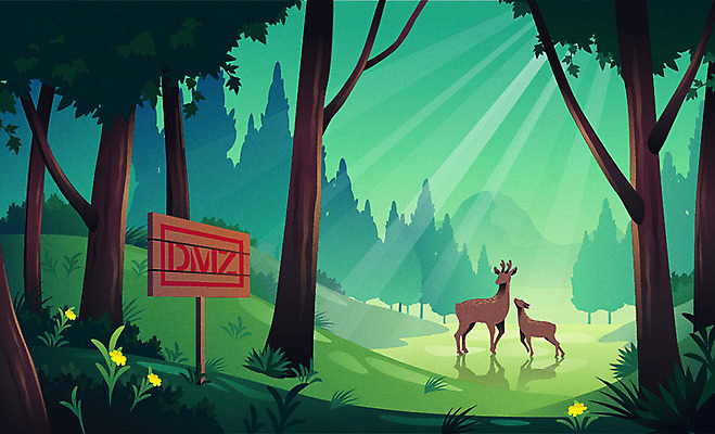 나무 두마리 일러스트 자연 초원 사람없음 평화 팻말 숲 사회이슈 개발 고라니 노루 신경제지도 비무장지대 국내일러스트 AI파일 식물 컨셉 2 포유류 프레임 생태계 파일형식 벡터