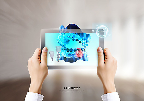 PSD 편집이미지 의학 치과 한명 사람 성인 신체부위 태블릿 스크린 진료 양손 잡기 스마트 치아모형 IT산업 치과진료 임플란트 4차산업 이미지편집 1 손 산업 컨셉 모션 병원 정보기술 전자제품 스마트기기 치아 파일형식