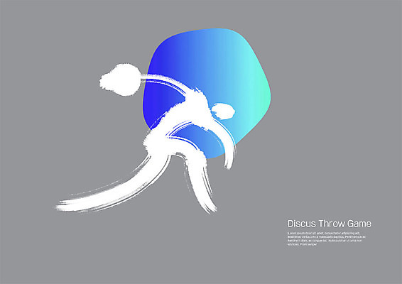 PSD 스포츠 일러스트 캘리그라피 붓터치 사람모양 사람없음 운동 번짐 그라데이션 원반던지기 국내일러스트 모양 건강 파일형식 효과