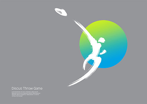 PSD 스포츠 일러스트 캘리그라피 붓터치 사람모양 사람없음 운동 번짐 그라데이션 원반던지기 국내일러스트 모양 건강 파일형식 효과
