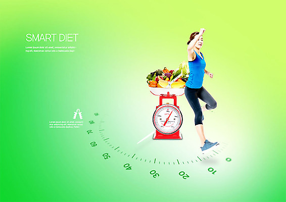 전신 PSD 편집이미지 여자 다이어트 채소 과일 수치 저울 스마트라이프 한명 사람 20대 성인 운동복 달리기 운동 점프 한국인 성인여자한명만 이미지편집 1 라이프스타일 옷 모션 그래프 건강 동양인 청년 여자한명만 성인여자만 파일형식