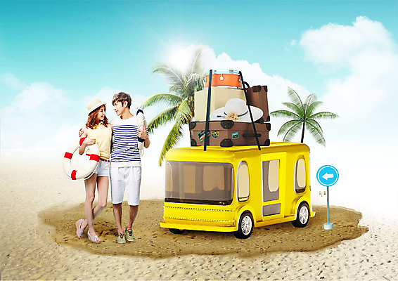 전신 PSD 구름 편집이미지 커플 여자 남자 휴가 사랑 사람 20대 성인 두명 여름 여름휴가 바캉스 야자수 캐리어 한국인 북 도로표지판 튜브 캠핑카 성인만 어깨에손 이미지편집 자연요소 나무 계절 감정 도로 관계 모션 자동차 타악기 동양인 청년 여행가방 표지판 파일형식 여름_계절