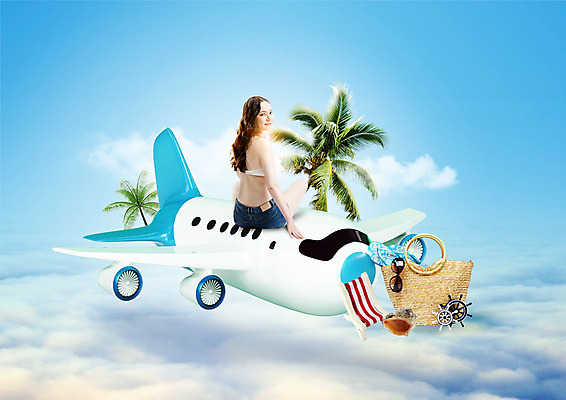 PSD 서양인 구름 편집이미지 여자 수영복 슬리퍼 비행기 한명 사람 앉기 상반신 20대 성인 뒷모습 여름 선글라스 야자수 뒤돌아보기 소라 선베드 방향키 비치백 성인여자한명만 이미지편집 자연요소 외국인 나무 1 옷 계절 안경 뷰포인트 신발 의자 항공교통 모션 어패류 대중교통 청년 여자한명만 성인여자만 파일형식 가방_잡화