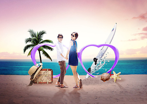 전신 PSD 편집이미지 커플 여자 남자 안경 바다 여행 조개 불가사리 사람 성인 해변 두명 여름 30대 여름휴가 바캉스 선글라스 야자수 캐리어 손잡기 일몰 한국인 하트 서핑보드 뒤돌아보기 즐거움 챙모자 이미지편집 모양 나무 모자_잡화 잡화 계절 감정 관계 모션 휴가 어패류 극피동물 동양인 장년 노을 여행가방 보드_스포츠 파일형식 여름_계절