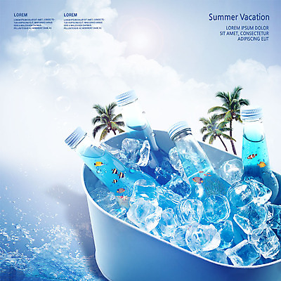 PSD 구름 편집이미지 여러마리 사람없음 여름 파란색 여름휴가 바캉스 야자수 바구니 얼음 수영 여러개 물방울 열대어 음료수병 이미지편집 자연요소 나무 계절 컬러 다수 휴가 어류 수상스포츠 병_담는 파일형식 여름_계절