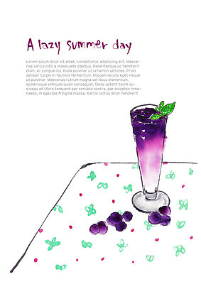 PSD 음료 일러스트 포도 잔 한잔 사람없음 여름 식탁보 풀잎 시원함 포도주스 국내일러스트 1 식기 계절 잎 과일 풀_식물 과일주스 파일형식