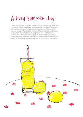 PSD 음료 일러스트 잔 빨대 사람없음 여름 식탁보 시원함 레몬 레몬주스 슬라이스 국내일러스트 식기 계절 과일 과일주스 파일형식