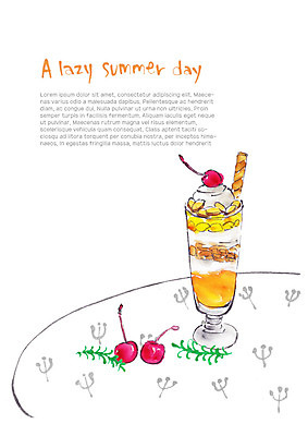 PSD 음료 일러스트 사람없음 여름 과자 식탁보 풀잎 체리 시원함 시리얼 파르페 국내일러스트 계절 음식 잎 과일 디저트 풀_식물 파일형식