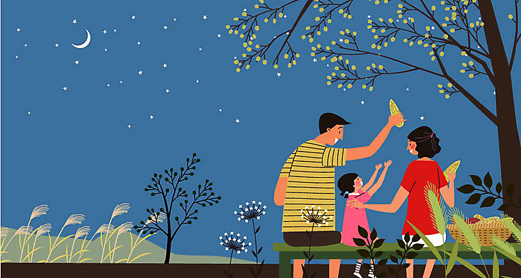 나무 여자 남자 별 어린이 일러스트 가족 갈대 옥수수 미소 사람 앉기 상반신 성인 세명 농작물 손들기 바구니 달 시골 즐거움 귀농 전원생활 여름밤 국내일러스트 AI파일 자연요소 식물 감정 농업 관계 모션 곡류 표정 생활 여름 야간 파일형식 벡터