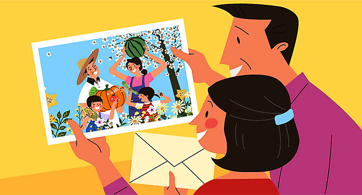 응시 여자 남자 어린이 일러스트 가족 호박 수박 꽃나무 미소 들기 사람 여러명 상반신 성인 들꽃 수확 시골 잡기 과일나무 편지 즐거움 머리위 귀농 기념사진 국내일러스트 AI파일 나무 시선 꽃 감정 다수 농업 채소 과일 관계 모션 표정 파일형식 벡터