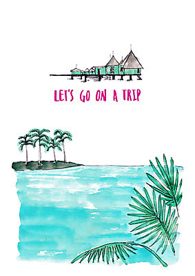 PSD 바다 섬 여행 일러스트 수채화 풍경 해변 사람없음 여름 야자수 여름풍경 수상가옥 방갈로 열대잎 국내일러스트 나무 계절 잎 숙소 주택 파일형식 여름_계절