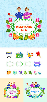 여자 남자 꽃 스포츠 포즈 가방 일러스트 나뭇잎 프레임 미소 들기 사람 여러명 상반신 성인 취미 운동복 세트 운동 탁구채 탁구 심볼 탁구공 웹엘리먼트 점수판 국내일러스트 AI파일 식물 잡화 옷 다수 잎 공 모션 표정 건강 구기 라켓 탁구용품 엘리먼트 파일형식 벡터