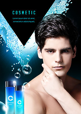 PSD 서양인 편집이미지 응시 남자 한명 사람 상반신 20대 성인 앞모습 뷰티 턱괴기 화장품 물방울 스킨 로션 뷰티라이프 성인남자한명만 그루밍족 이미지편집 외국인 1 라이프스타일 시선 뷰포인트 모션 청년 남자한명만 성인남자만 파일형식