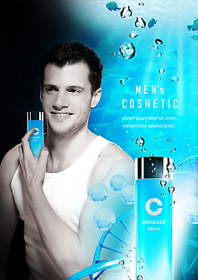 PSD 서양인 편집이미지 응시 남자 한명 미소 들기 사람 상반신 20대 성인 앞모습 뷰티 화장품 물방울 스킨 로션 뷰티라이프 성인남자한명만 그루밍족 이미지편집 외국인 1 라이프스타일 시선 뷰포인트 모션 표정 청년 남자한명만 성인남자만 파일형식