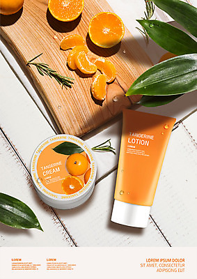 PSD 편집이미지 나뭇잎 귤 사람없음 뷰티 화장품 물방울 풀잎 크림 로션 나무도마 이미지편집 잎 과일 도마 목재 풀_식물 파일형식