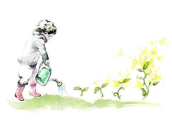 전신 PSD 식물 여자 어린이 일러스트 캘리그라피 붓터치 한명 사람 새싹 물뿌리개 물주기 번짐 소녀한명만 국내일러스트 1 모션 여자한명만 소녀만 파일형식 효과