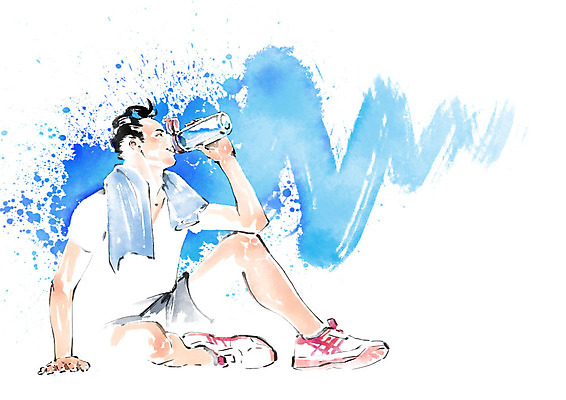 전신 PSD 남자 운동화 일러스트 캘리그라피 붓터치 휴식 한명 사람 앉기 성인 운동복 수건 운동 번짐 물마시기 국내일러스트 1 옷 신발 컨셉 모션 건강 위생용품 마시기 파일형식 효과