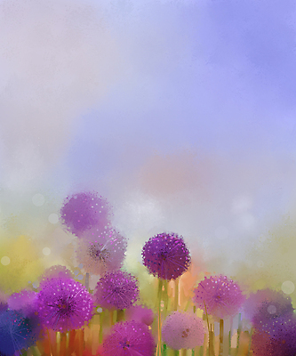 JPG 해외이미지 꽃 일러스트 수채화 미술 사람없음 보라색 그림 손그림 카피스페이스 해외202004 해외일러스트 식물 컬러 문화예술 공백 파일형식 이미지허브