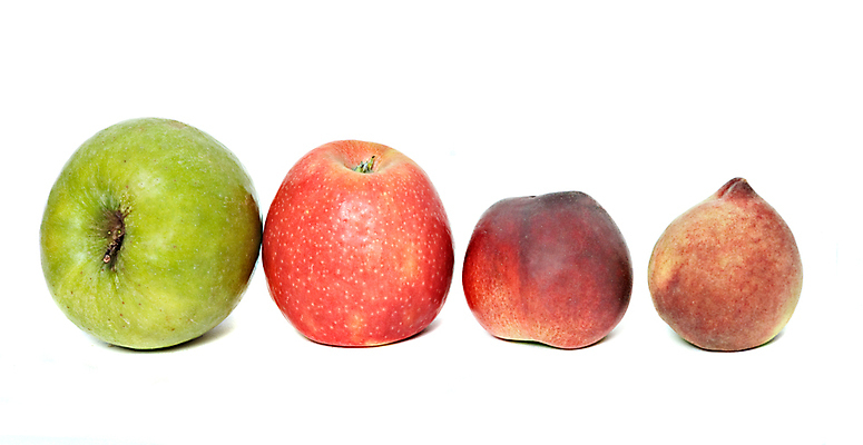 포토 JPG 해외이미지 선 음식 과일 사람없음 빨간색 초록색 흰색 4 닫기 맛 사과 복숭아 고립 숙성 영양분 줄서기 천도복숭아 해외202004 해외포토 컬러 컨셉 모션 숫자 파일형식 이미지허브