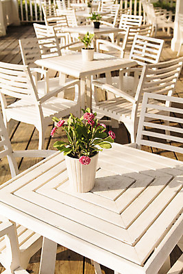 포토 JPG 해외이미지 디자인 꽃 의자 유리 탁자 휴식 사람없음 야외 건물 목재 상점 식당 카페 흰색 고급 우아함 해외202004 해외포토 나무 식물 건축물 컬러 가구 컨셉 재료 재질 파일형식 이미지허브