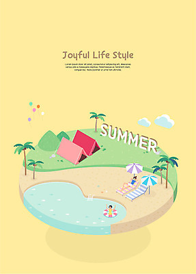 전신 라이프스타일 여자 어린이 일러스트 물놀이 수영장 텐트 사람 초원 상반신 성인 두명 여름 야자수 눕기 캠핑 파라솔 즐거움 선베드 풍선 튜브 국내일러스트 AI파일 나무 계절 감정 의자 모션 놀이 레저 캠핑도구 생활 파일형식 벡터