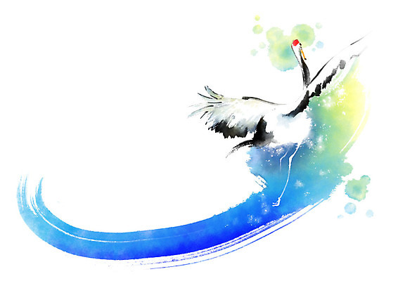 PSD 동물 한마리 일러스트 캘리그라피 조류 붓터치 사람없음 학 비행 번짐 국내일러스트 1 파일형식 효과