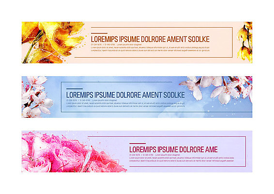 템플릿 배너템플릿 가로배너 꽃 사각프레임 사람없음 장미 벚꽃 현수막 배너세트 AI파일 식물 배너 프레임 가로 세트 사각형 파일형식 벡터