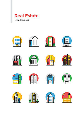 나무 아이콘 건축 건축양식 부동산 주택 종류 빌딩 사람없음 건물 세트 태양 다양 라인아이콘 2D아이콘 AI파일 자연요소 식물 건축물 다수 재산 파일형식 벡터