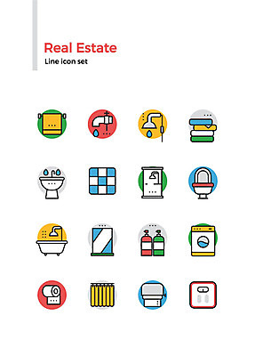 아이콘 건축 부동산 사람없음 세트 수건 거울 타일 라인아이콘 세면대 수도꼭지 체중계 샤워기 변기 세탁기 샴푸 두루마리화장지 린스 샤워실 샤워커튼 수건걸이 2D아이콘 AI파일 위생용품 가전제품 커튼 재산 화장지 샤워시설 파일형식 벡터
