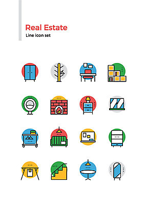 아이콘 건축 의자 부동산 전등 사람없음 세트 상자 소파 계단 거울 장롱 옷걸이 라인아이콘 책상 서랍장 벽난로 변기 협탁 나무책상 스탠드옷걸이 원형탁자 2D아이콘 AI파일 가구 탁자 조명 목재 재산 파일형식 벡터