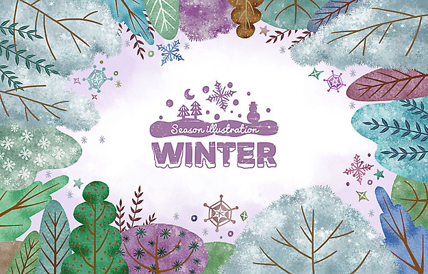 PSD 나무 계절 백그라운드 겨울 일러스트 눈사람 사람없음 라벨 눈 눈송이 울창 겨울배경 국내일러스트 자연요소 식물 자연 날씨 프레임 눈_날씨 파일형식