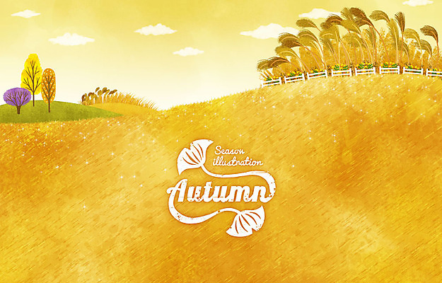 PSD 나무 구름 계절 백그라운드 일러스트 갈대 사람없음 울타리 라벨 금색 가을 은행잎 갈대밭 동산 가을배경 국내일러스트 자연요소 식물 컬러 잎 프레임 담장 파일형식 가을_계절 갈대_식물