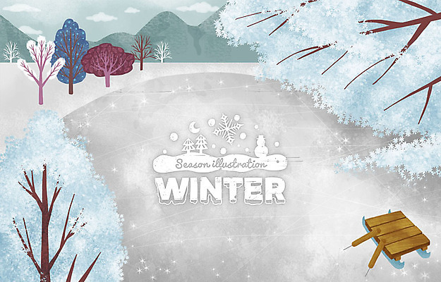 PSD 나무 구름 계절 백그라운드 겨울 일러스트 눈사람 산 사람없음 라벨 눈 눈송이 썰매 얼음판 눈덮임 겨울배경 국내일러스트 자연요소 식물 컨셉 날씨 프레임 눈_날씨 얼음 파일형식
