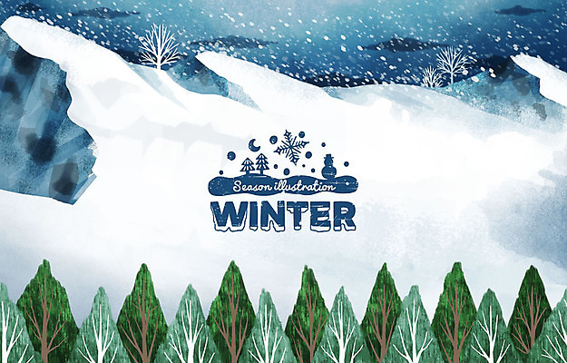 PSD 나무 계절 백그라운드 겨울 일러스트 눈사람 사람없음 라벨 절벽 달 눈 눈송이 숲 눈덮임 겨울배경 국내일러스트 자연요소 식물 컨셉 날씨 프레임 눈_날씨 파일형식