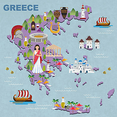 전신 여자 여행 지도 일러스트 한명 사람 성인 관광지 도자기 그리스 올리브 군함 하프 산토리니 파르테논신전 그리스건축 그리스문화 그리스신전 그리스여행 그리스전통의상 랜드마크 아크로폴리스 국내일러스트 AI파일 투구모자 1 열매 유럽 해외여행 배_교통 서양건축 현악기 신전 보호장비 전통의상 서양문화 해군 파일형식 벡터