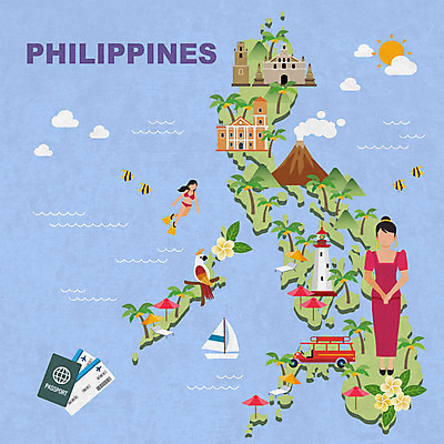 전신 여자 여행 지도 요트 일러스트 등대 필리핀 한명 사람 성인 관광지 궁전 스노클링 전통의상 항공권 화산 여권 전망대 도교사원 랜드마크 국내일러스트 AI파일 1 전통 고건축 배_교통 산 동남아시아 수상스포츠 사찰 티켓 파일형식 벡터