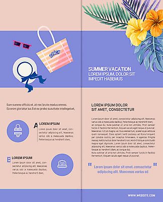 PSD 템플릿 표지디자인 북디자인 출판디자인 내지 리플렛 2단접지 북커버 팜플렛 사람없음 여름 여름휴가 바캉스 비키니 선글라스 비치백 열대꽃 열대잎 챙모자 캡모자 이미지템플릿 모자_잡화 계절 수영복 꽃 안경 잎 휴가 파일형식 여름_계절 가방_잡화