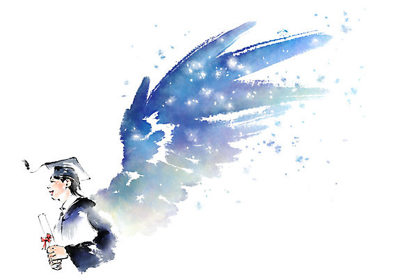 PSD 응시 여자 일러스트 학사모 캘리그라피 붓터치 졸업식 한명 미소 사람 상반신 성인 잡기 졸업가운 졸업장 번짐 천사날개 성인여자한명만 국내일러스트 모자_잡화 1 시선 날개 졸업 모션 천사 표정 가운 여자한명만 성인여자만 파일형식 효과