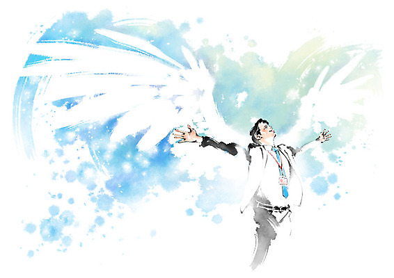 PSD 남자 일러스트 캘리그라피 팔벌리기 넥타이 붓터치 한명 미소 사람 정장 상반신 성인 직장인 비즈니스맨 번짐 천사날개 사원증 성인남자한명만 국내일러스트 직업 1 잡화 옷 날개 비즈니스 모션 천사 표정 남자한명만 성인남자만 파일형식 효과