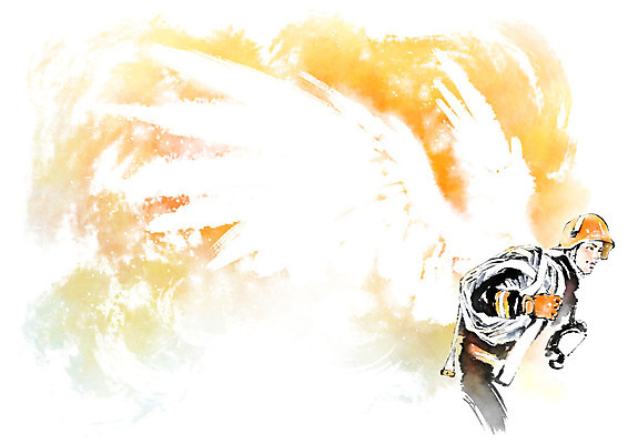 PSD 응시 남자 포즈 일러스트 캘리그라피 붓터치 한명 사람 상반신 성인 소방관 번짐 천사날개 소방호스 성인남자한명만 방호복 국내일러스트 1 시선 옷 날개 천사 구조원 소방 호스 남자한명만 성인남자만 파일형식 효과