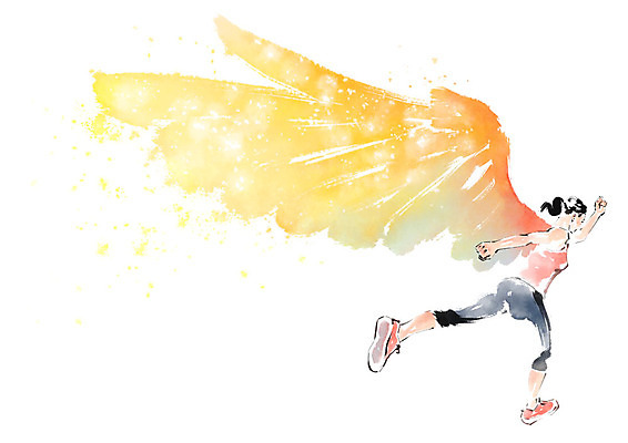 전신 PSD 여자 일러스트 캘리그라피 붓터치 한명 사람 성인 운동복 달리기 조깅 운동 번짐 천사날개 성인여자한명만 국내일러스트 1 옷 날개 모션 천사 건강 여자한명만 성인여자만 파일형식 효과