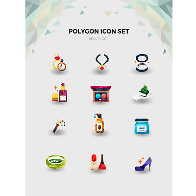 아이콘 구두 목걸이 사람없음 세트 뷰티 반지 네일아트 손톱 크림 매니큐어 손거울 손모양 샴푸 메이크업박스 메이크업브러쉬 세안제 에센스 폴리곤 2D아이콘 AI파일 모양 손 신발 장신구 상자 위생용품 화장품 거울 붓 세안용품 파일형식 벡터 손_신체부위