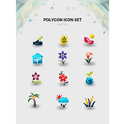 식물 구름 아이콘 꽃 지구 주택 사람없음 빨간색 세트 야자수 태양 새싹 보라색 빗방울 손모양 폴리곤 2D아이콘 AI파일 자연요소 모양 나무 컬러 건물 비_날씨 파일형식 벡터 손_신체부위