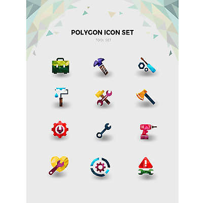 아이콘 사람없음 세트 도구 공구 나사 스패너 표지판 느낌표 공구함 톱니바퀴 도끼 페인트롤러 전동드릴 폴리곤 2D아이콘 AI파일 드라이버채 기호 골프 알림판 드릴 파일형식 벡터